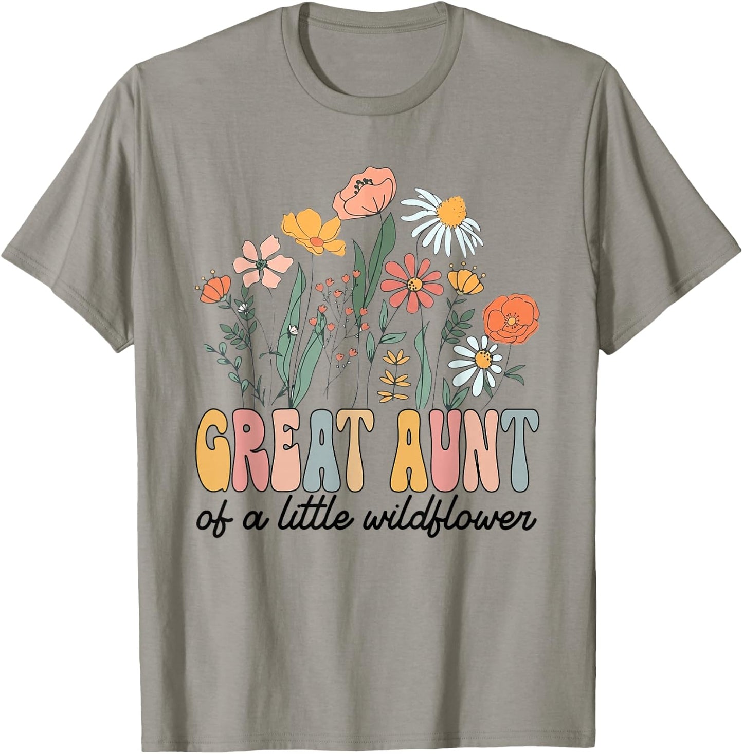 Great Aunt of The Little Wildflower Bday Party Baby Shower T-Shirt - T-Shirt | Sand