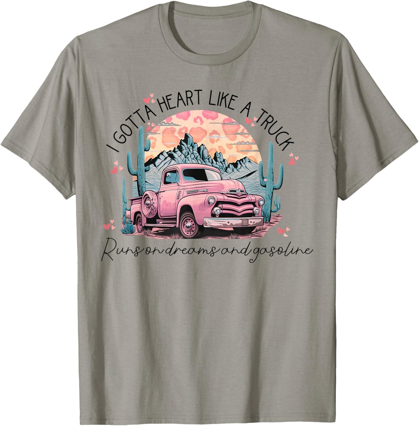 Gotta Heart-Like A Truck Western Country Western Truck T-Shirt - T-Shirt | Sand