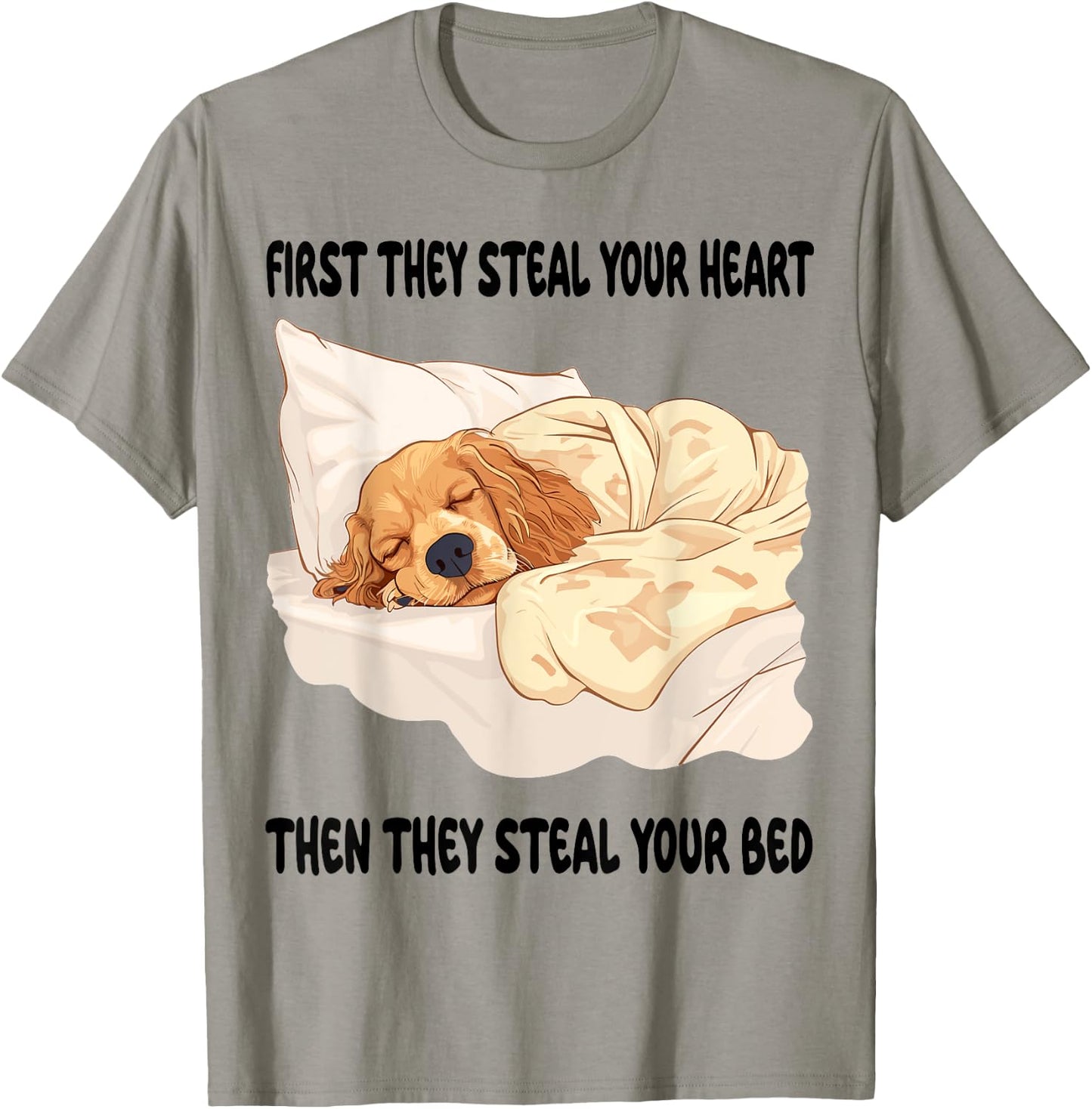 Cocker Spaniel Sleeping Pajamas Nightgown T-Shirt - T-Shirt | Sand
