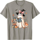 Cute Ghost Reading Book Librarian Book Lover T-Shirt - T-Shirt | Sand