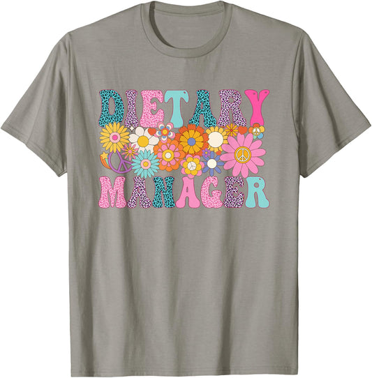 Dietary Manager Week Groovy Leopard Appreciation Day Women T-Shirt - T-Shirt | Sand