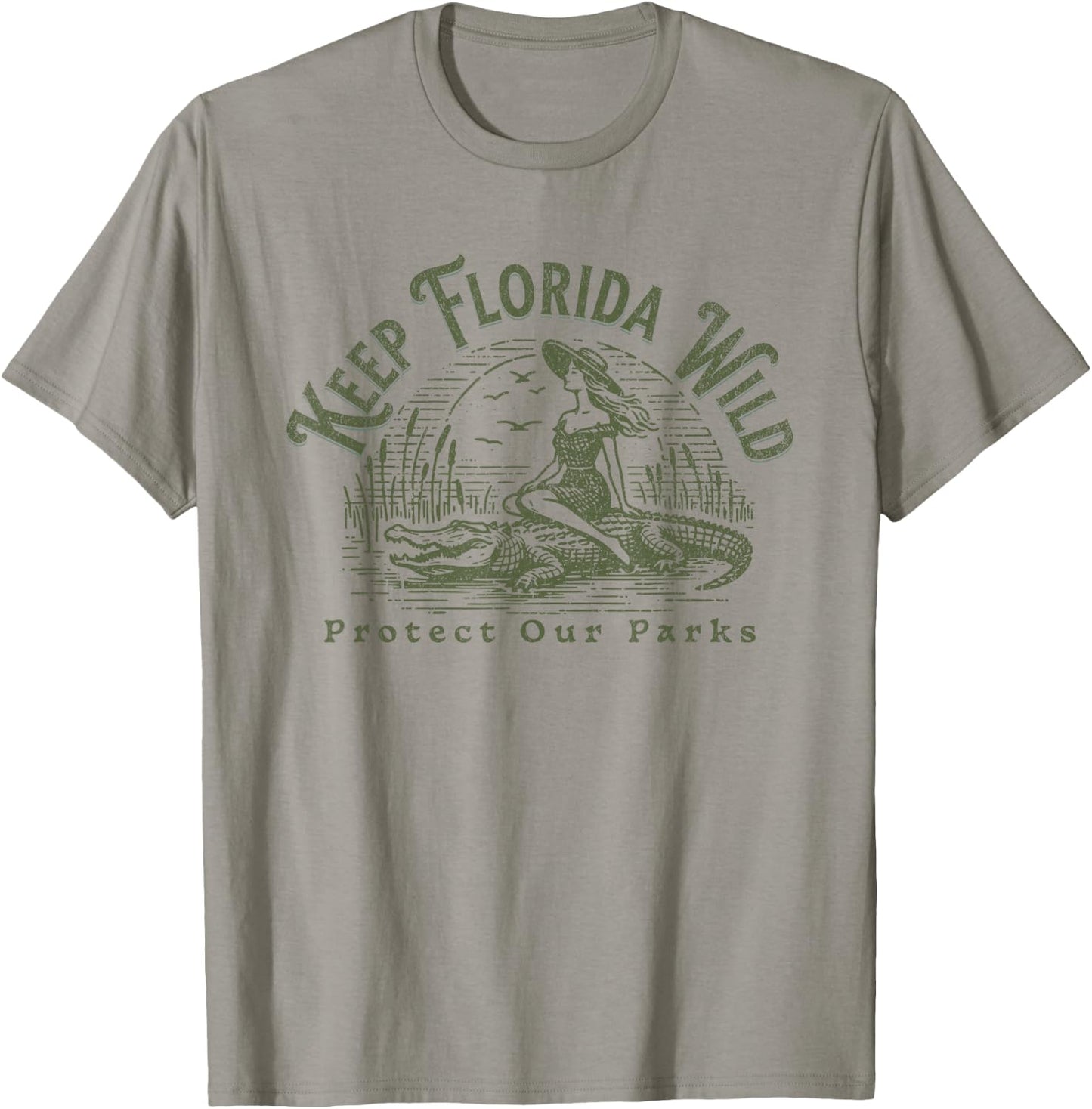 Florida Wildlife Parks Keep Florida Wild Alligator T-Shirt - T-Shirt | Sand