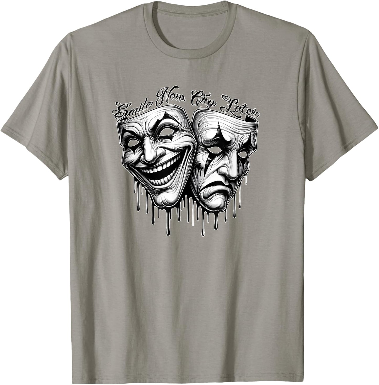 Smile Now CRY Later Payaso Chicano Art Gangster Cholo T-Shirt - T-Shirt | Sand