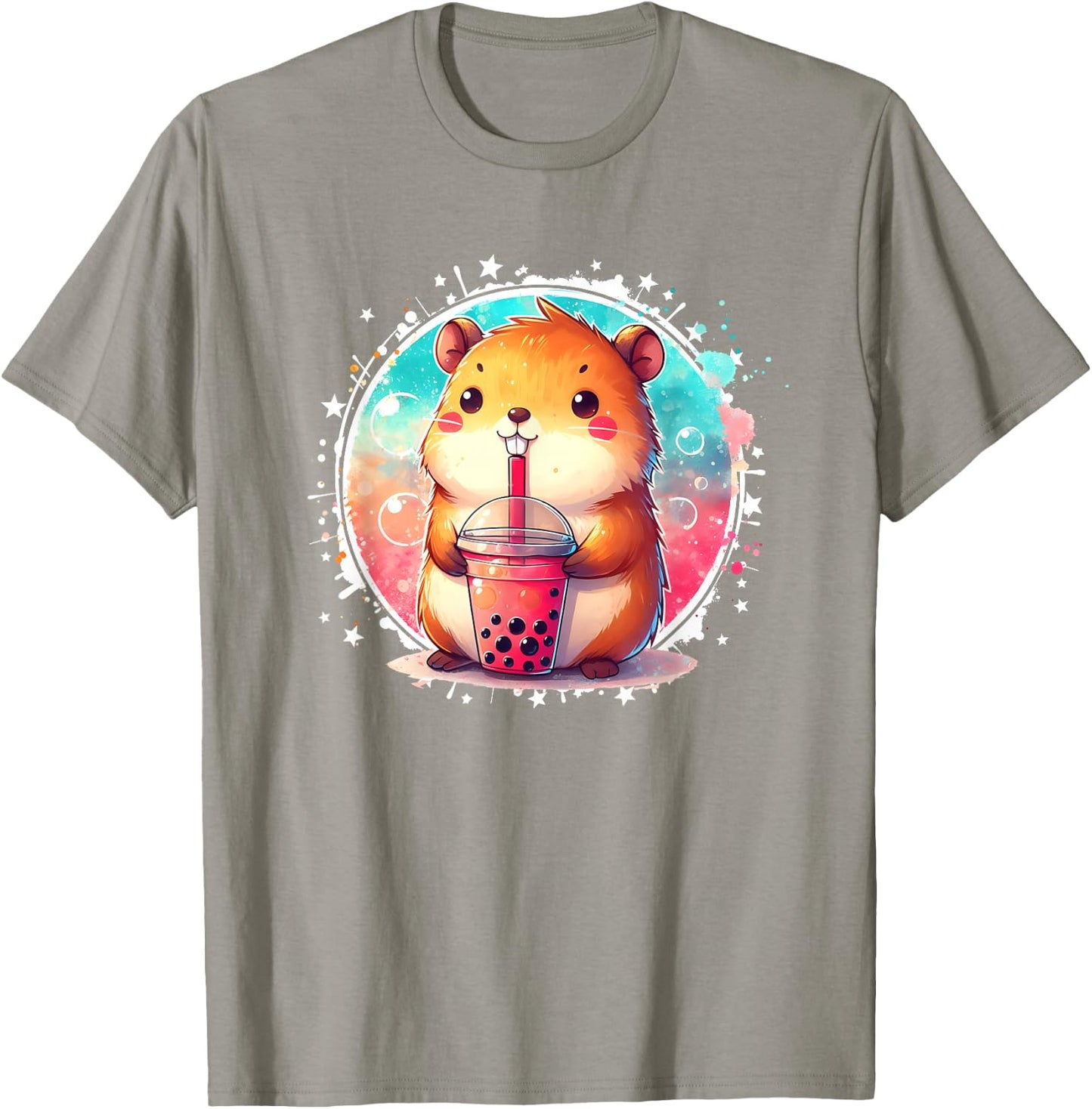 Kawaii Capybara Drinks Boba Bubble Tea Kawaii Clothes Kawaii T-Shirt - T-Shirt | Sand