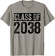 Class of 2038 Grow With Me Graduation First Day of School T-Shirt - T-Shirt | Sand