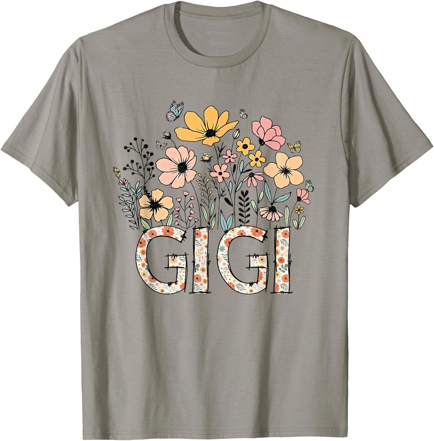 GiGi Wildflower Cute Floral Mother's Day For Grandma Women T-Shirt - T-Shirt | Sand