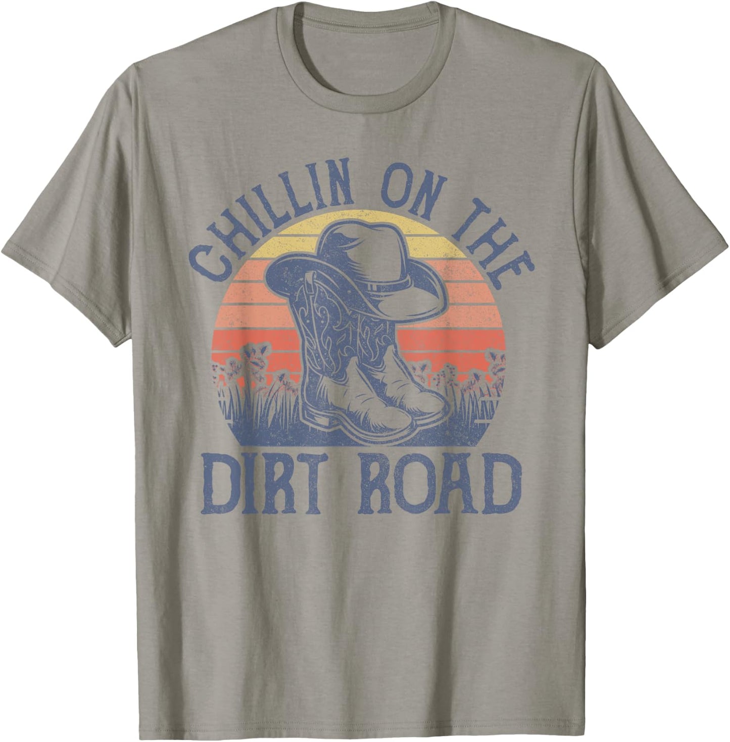 Chillin On The Dirt Road Cowboy Hat Country Music T-Shirt - T-Shirt | Sand