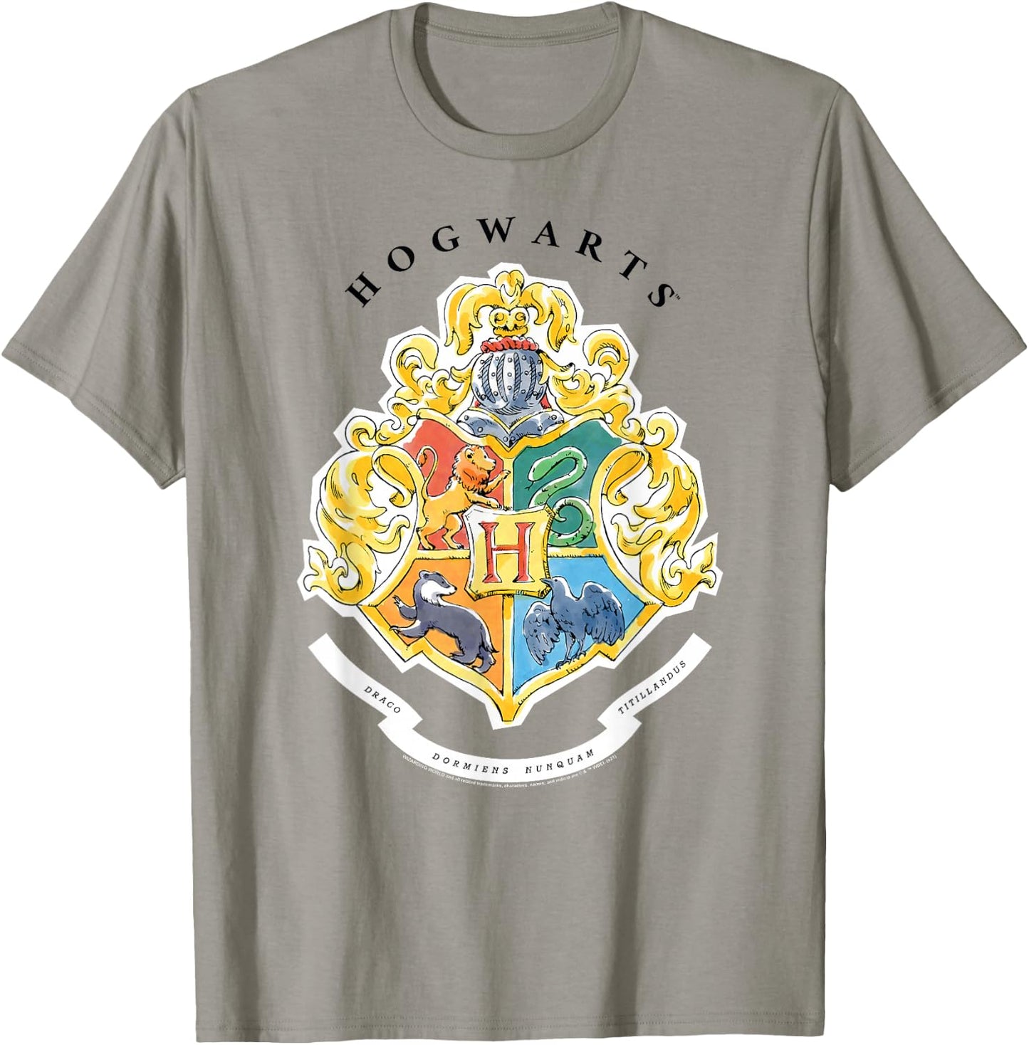 Harry Potter Hogwarts Crest in Watercolours T-Shirt - T-Shirt | Sand