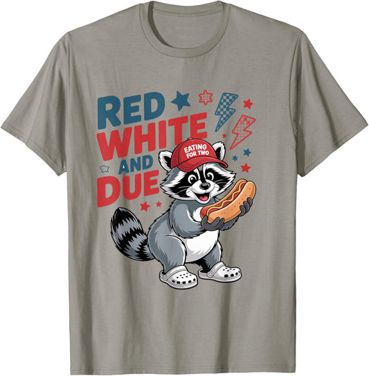 Red White and Due Funny Raccoon 4th of July T-Shirt - T-Shirt | Sand