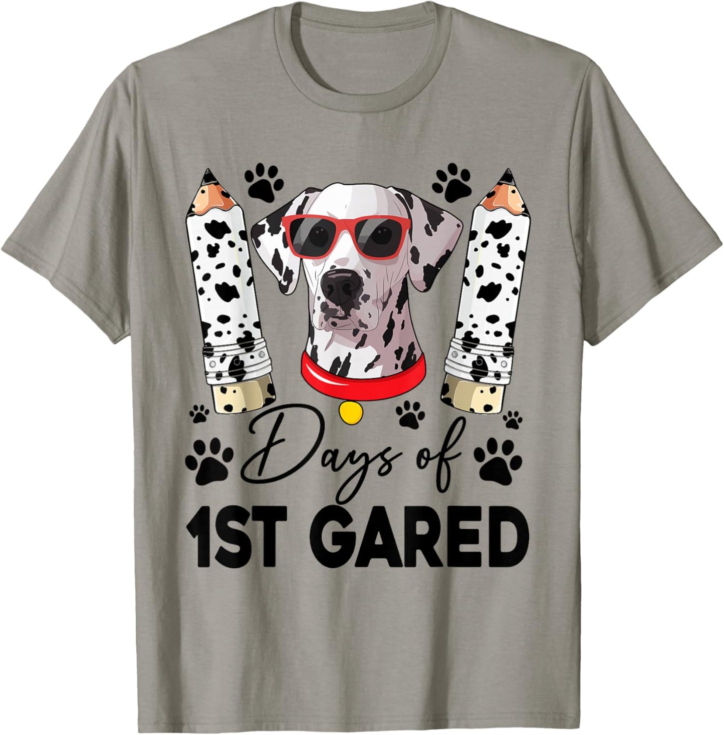 100 Day Of 1st Grade 100 Days Smarter Teacher Dalmatian Dog Women Kids T-Shirt - T-Shirt | Sand