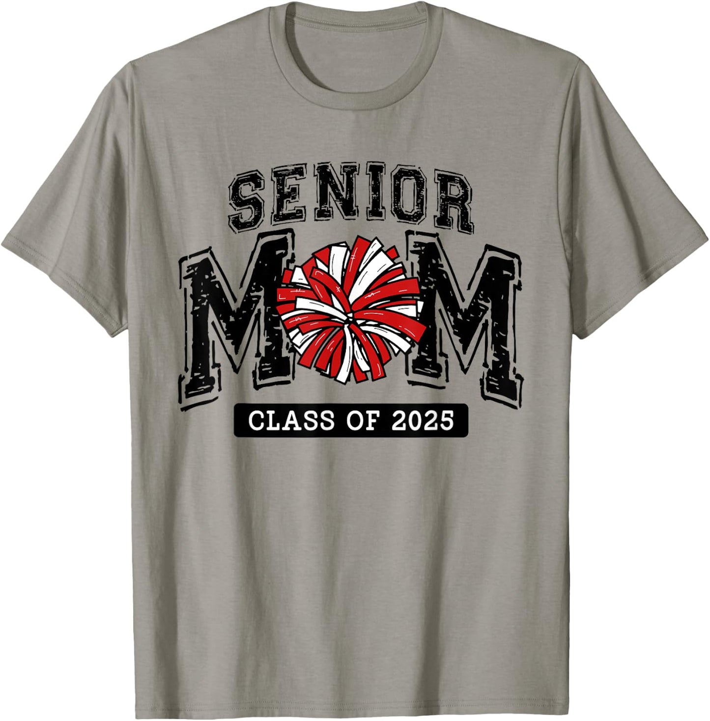 Senior Mom 2025 Cheer Mama Class Of 2025 Funny Graduation T-Shirt - T-Shirt | Sand