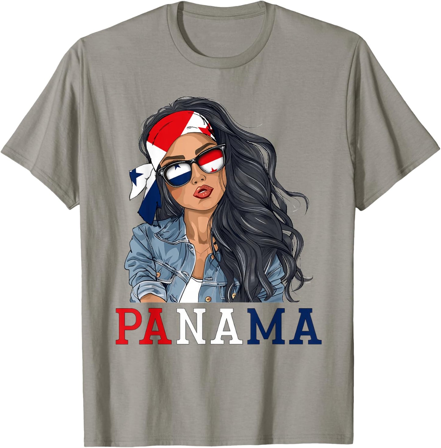 Panamanian Woman Products Flag Uniform Heritage Panama T-Shirt - T-Shirt | Sand