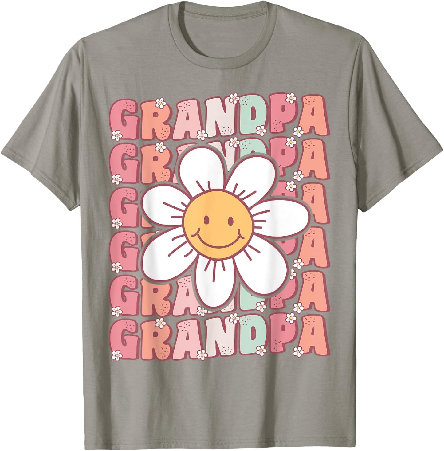 Groovy Grandpa Matching Family Birthday Party Daisy Flower T-Shirt - T-Shirt | Sand