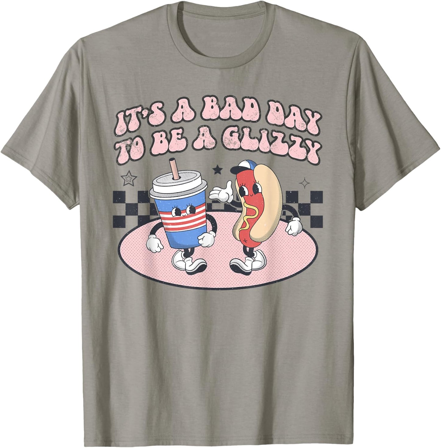 It’s A Bad Day To Be A Glizzy Funny Fourth Of July Hot Dog Men Women Kids T-Shirt - T-Shirt | Sand