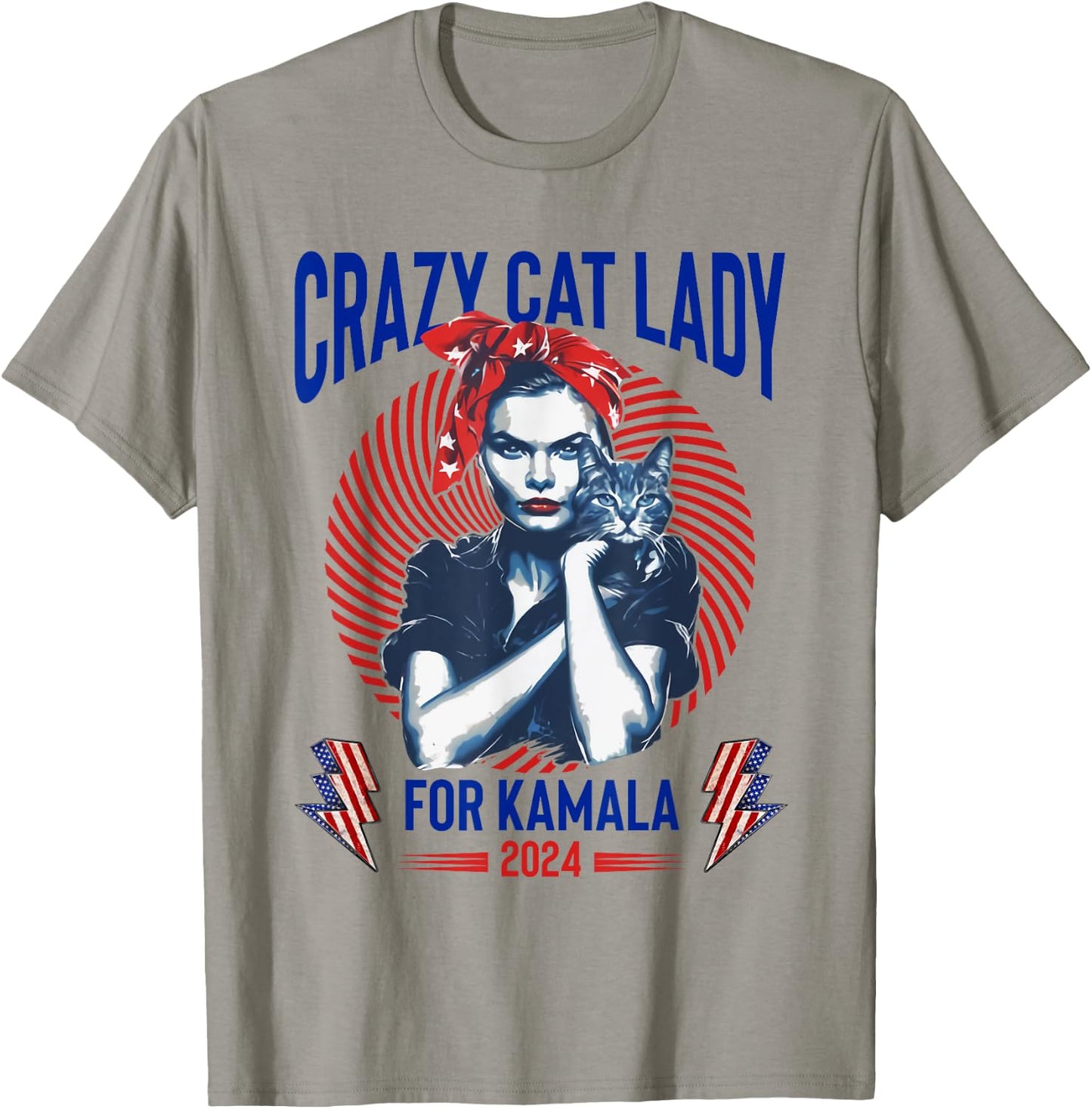 Crazy Cat Lady For Kamala 2024 Kamala Election 2024 Vote T-Shirt - T-Shirt | Sand