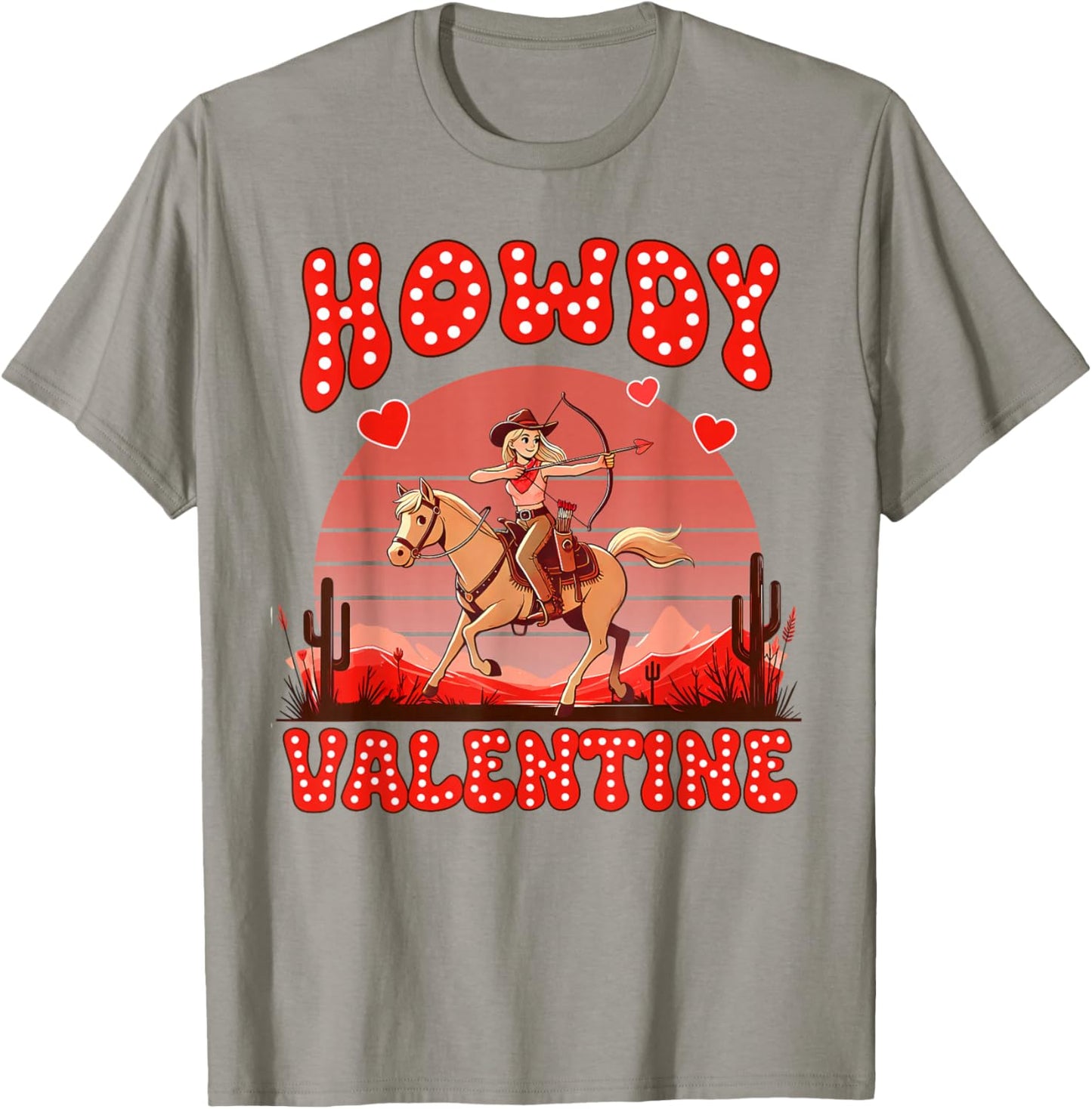 Western Country Life Valentines Howdy Valentines Cowgirl T-Shirt - T-Shirt | Sand