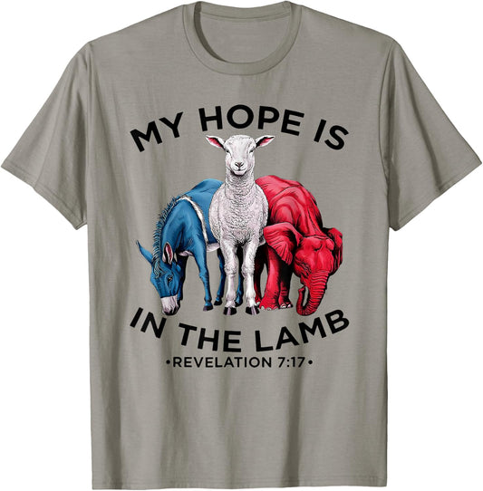 My Hope Is In The Lamb, Revelation 7:17 Jesus 2024 T-Shirt - T-Shirt | Sand