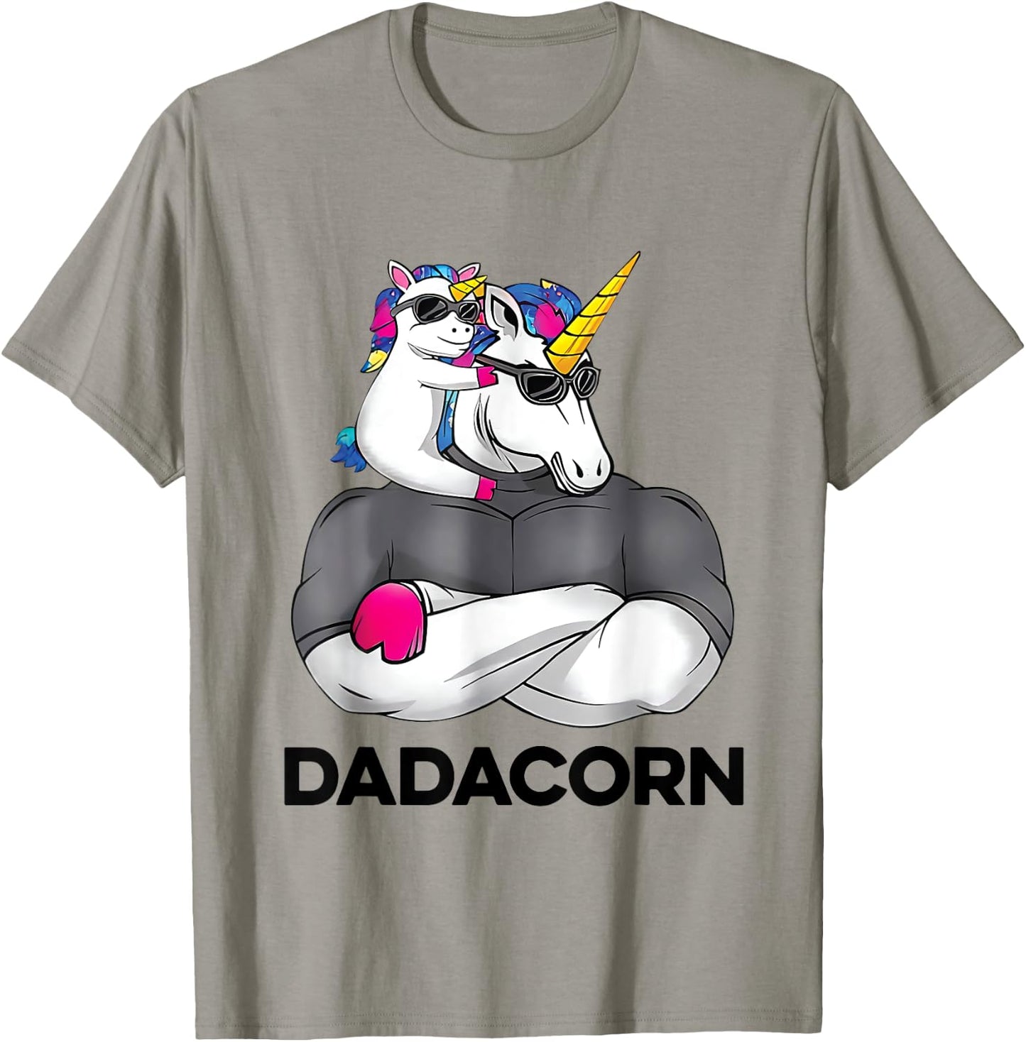 Fathers Day Gift Unicorn Dad Shirt Funny Dadacorn Men T-Shirt - T-Shirt | Sand