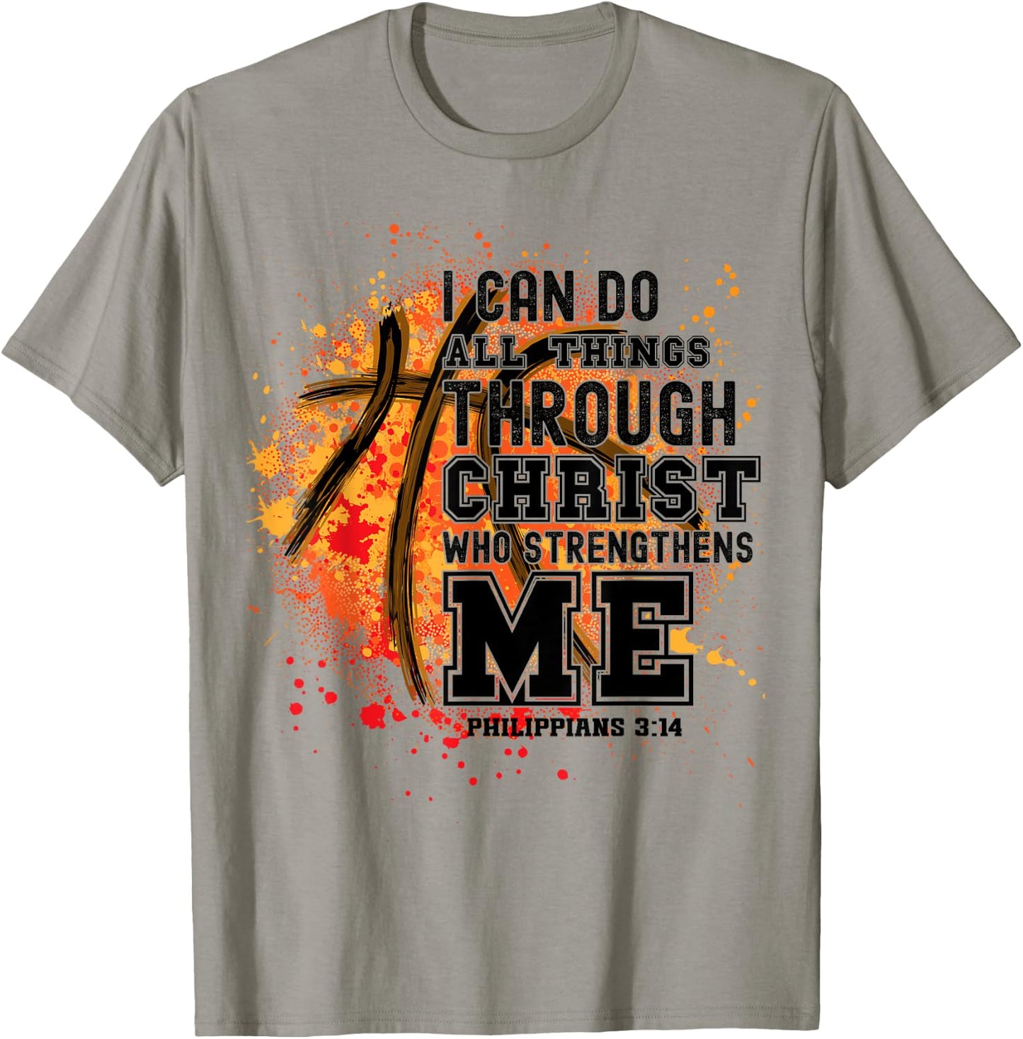 Christian Bible Verse Religious for Basketball Players Coach T-Shirt - T-Shirt | Sand