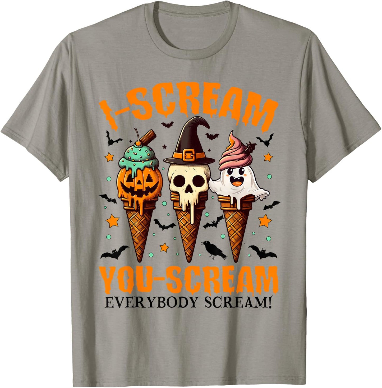 Halloween Ice Cream I-Scream You-Scream Everybody Scream T-Shirt - T-Shirt | Sand