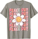 Peace Out Teacher Student Cute Groovy Last Day of School Men Women Kids T-Shirt - T-Shirt | Sand