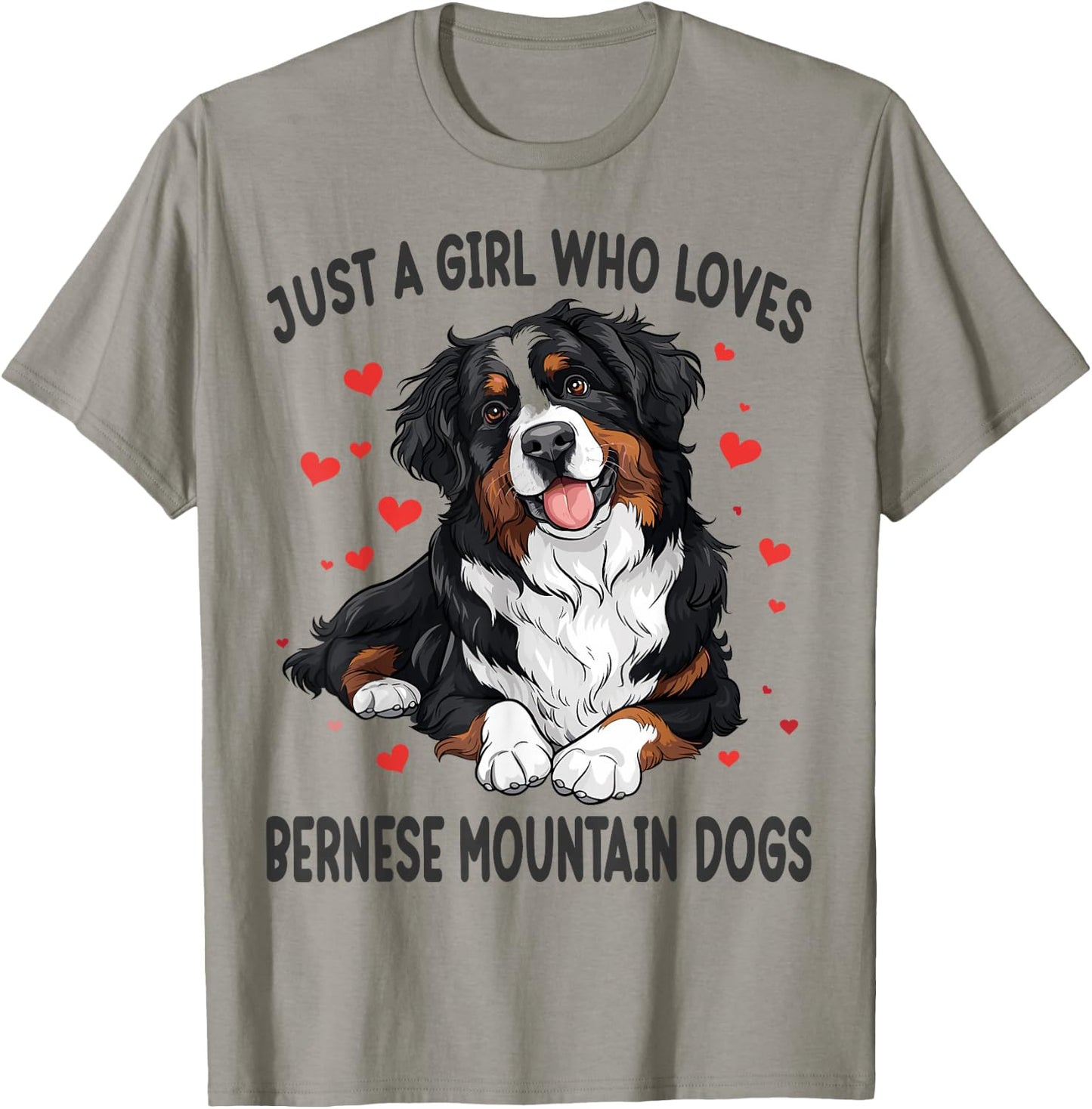 Just a Girl Who Loves Bernese Mountain Berner Dog Lover T-Shirt - T-Shirt | Sand
