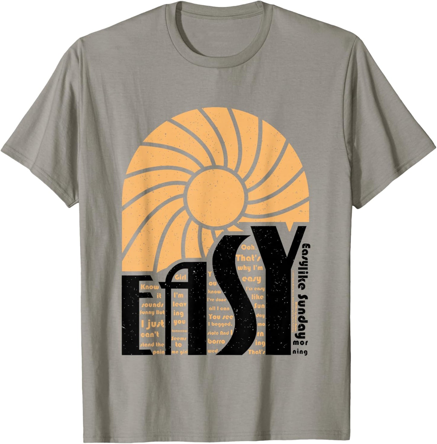 Easy Like Sunday Morning Lyric Sun Commodores Lionel Richie T-Shirt - T-Shirt | Sand