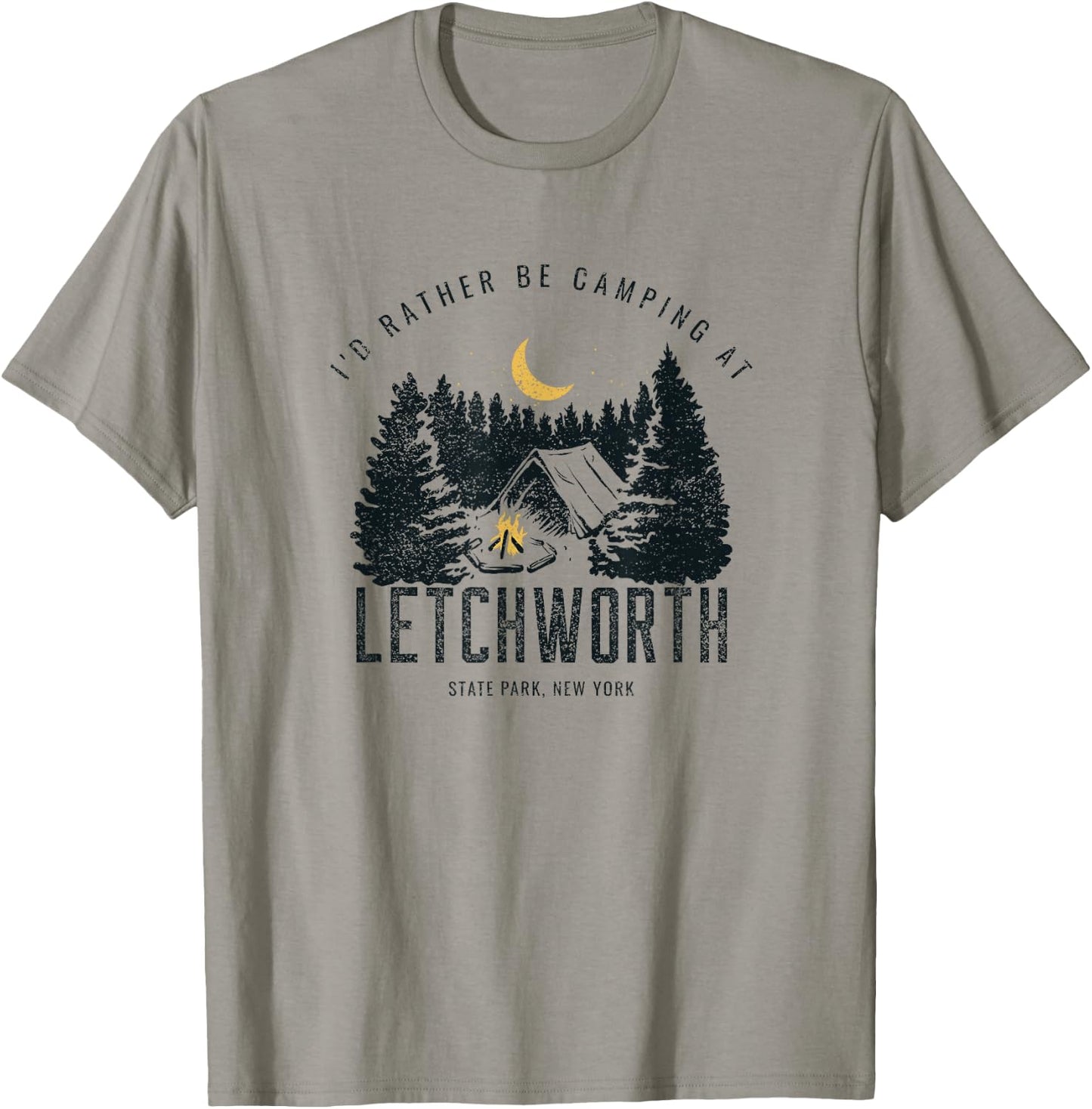 Letchworth State Park New York Rather Be Camping Outdoors T-Shirt - T-Shirt | Sand