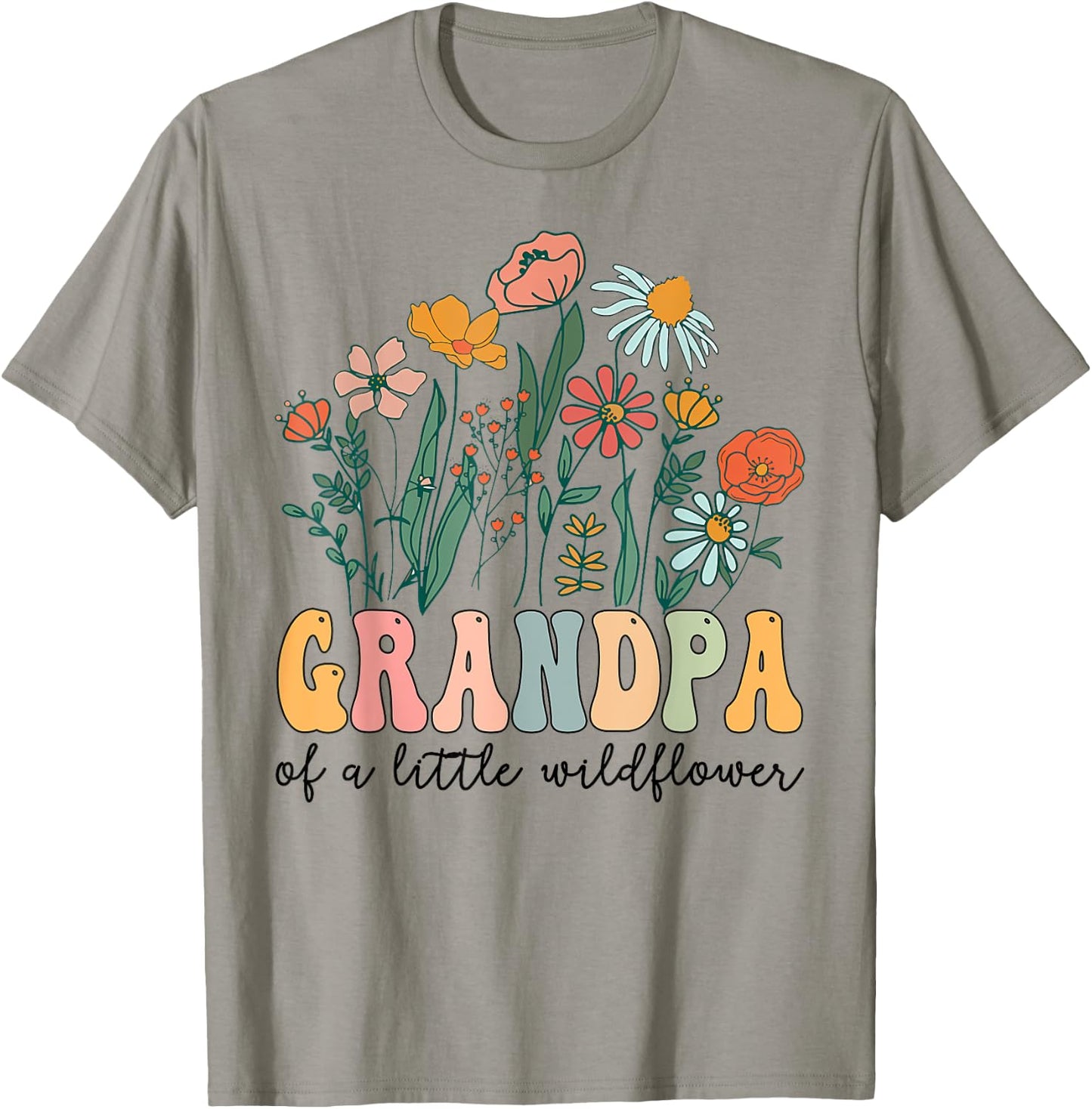 Grandpa Of The Little Wildflower Birthday Party Baby Shower T-Shirt - T-Shirt | Sand