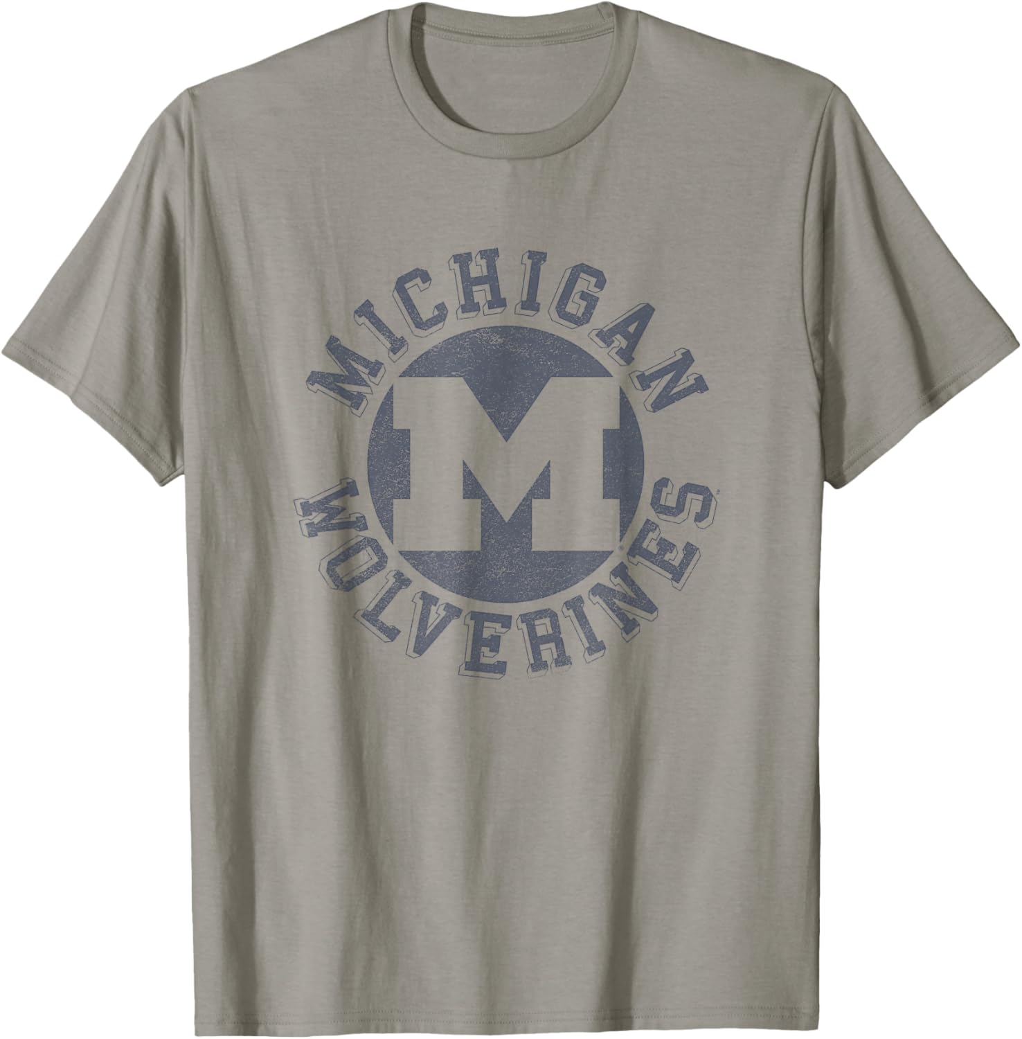 University of Michigan Wolverines U of M Classic Retro Stamp T-Shirt - T-Shirt | Sand