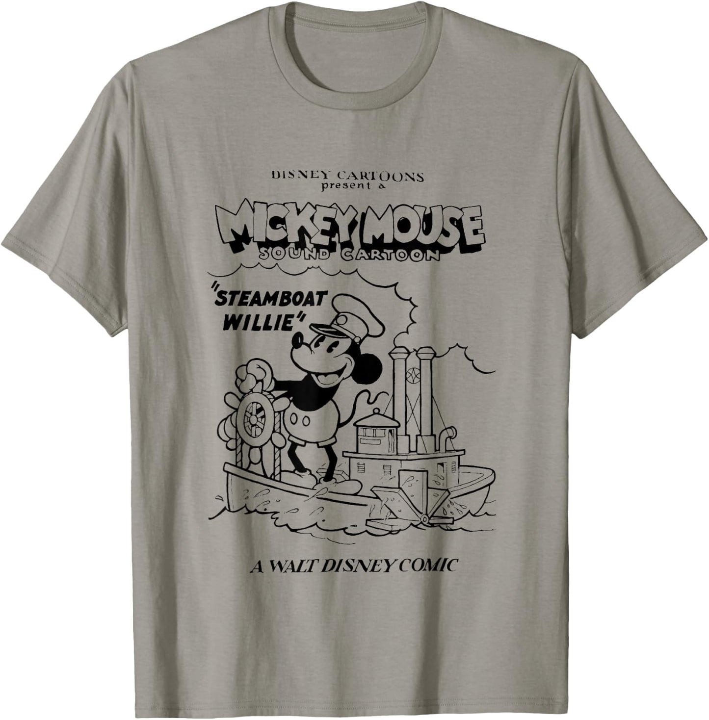 Disney Steamboat Willie A Walt Disney Comic Vintage Poster T-Shirt - T-Shirt | Sand