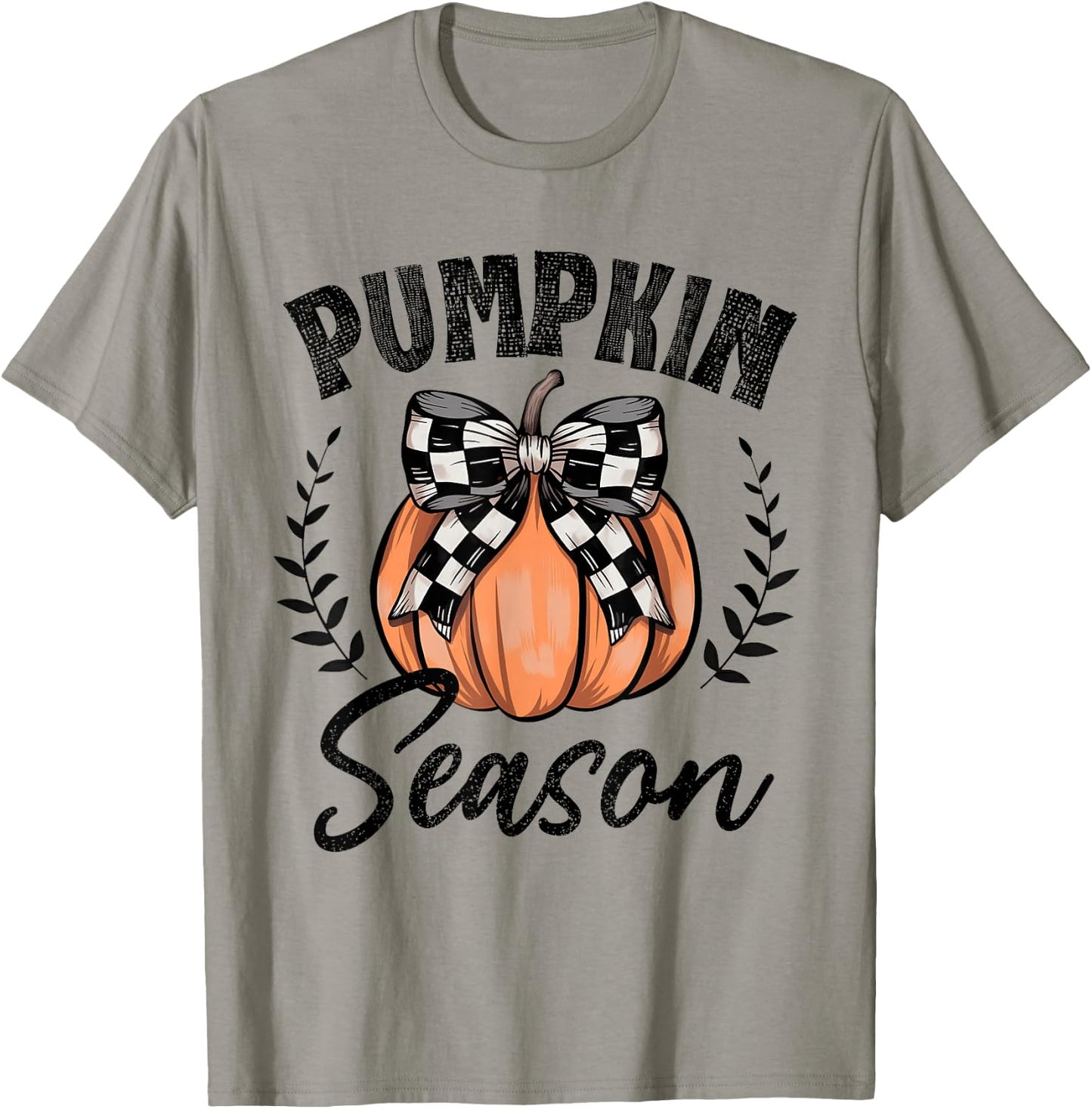 Pumpkin Season Coquette Bow Fall Halloween Costume Spooky T-Shirt - T-Shirt | Sand