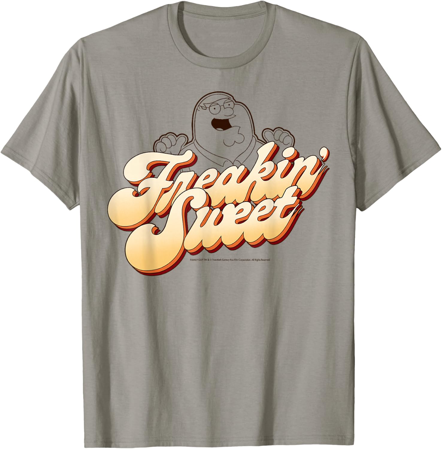 Family Guy Peter Griffin Freakin' Sweet Retro Chest Logo T-Shirt - T-Shirt | Sand