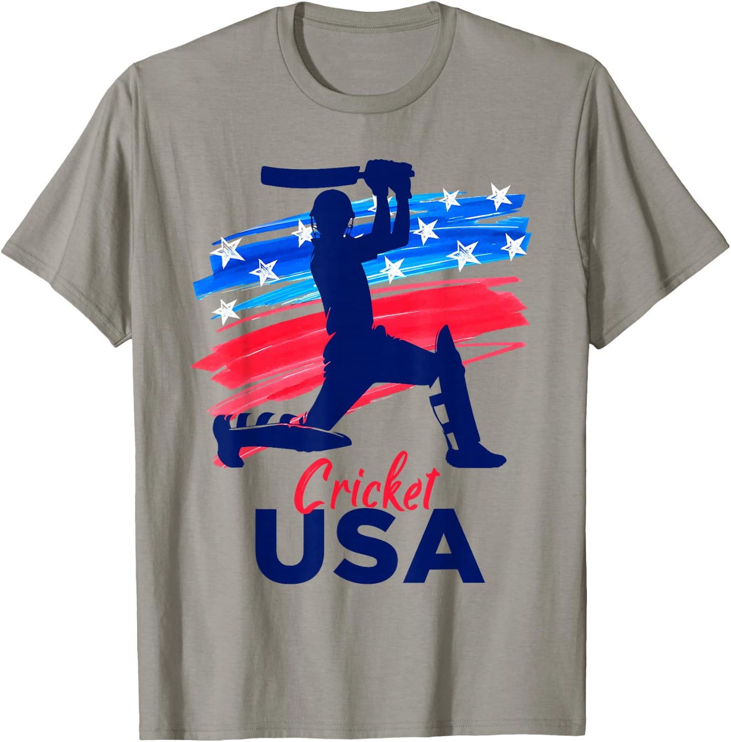Cricket Support Team Flag USA Batsman Bowler American T-Shirt - T-Shirt | Sand