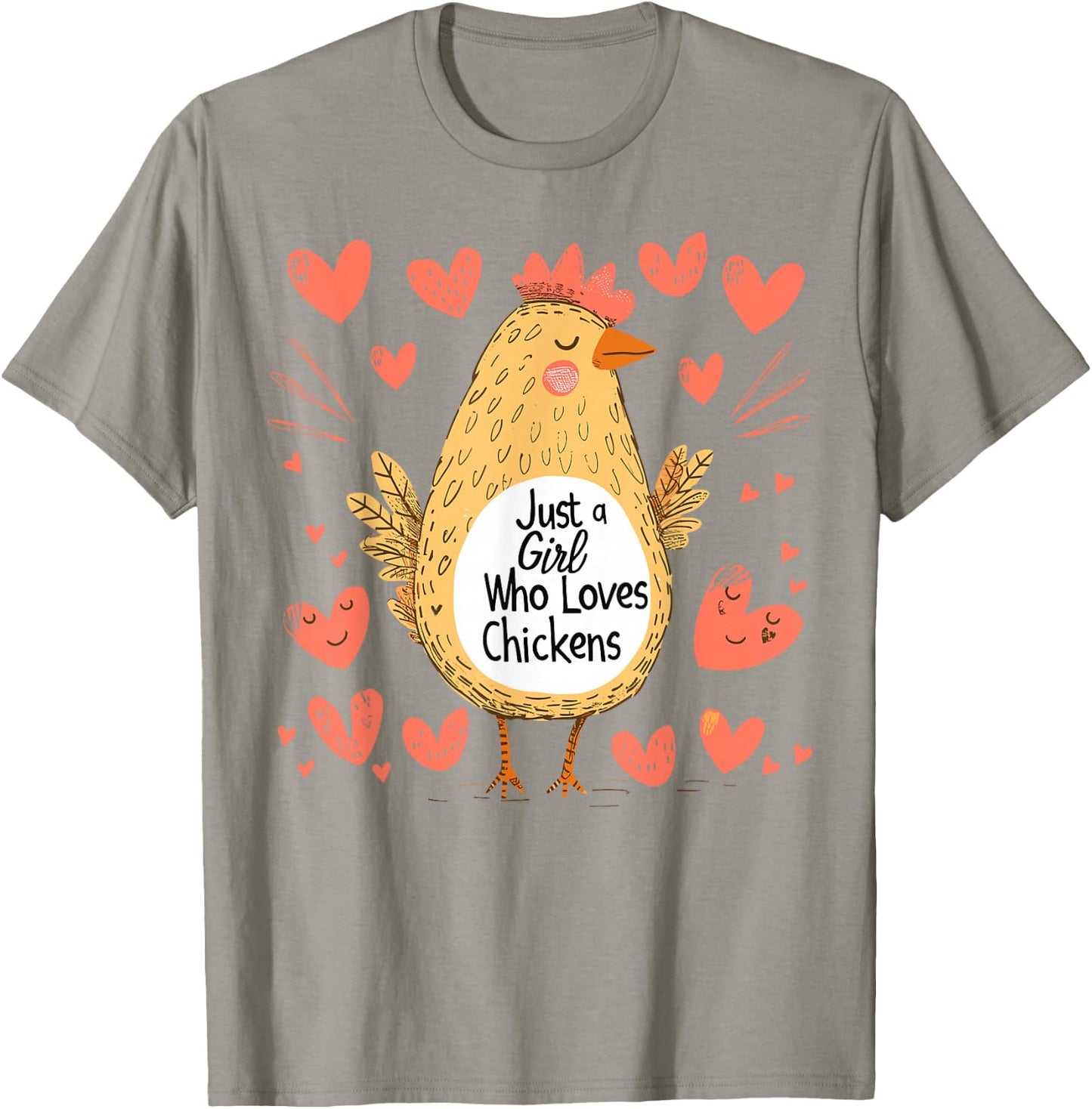 Funny Chicken Lovers Gift Just A Girl Who Loves Chickens T-Shirt - T-Shirt | Sand