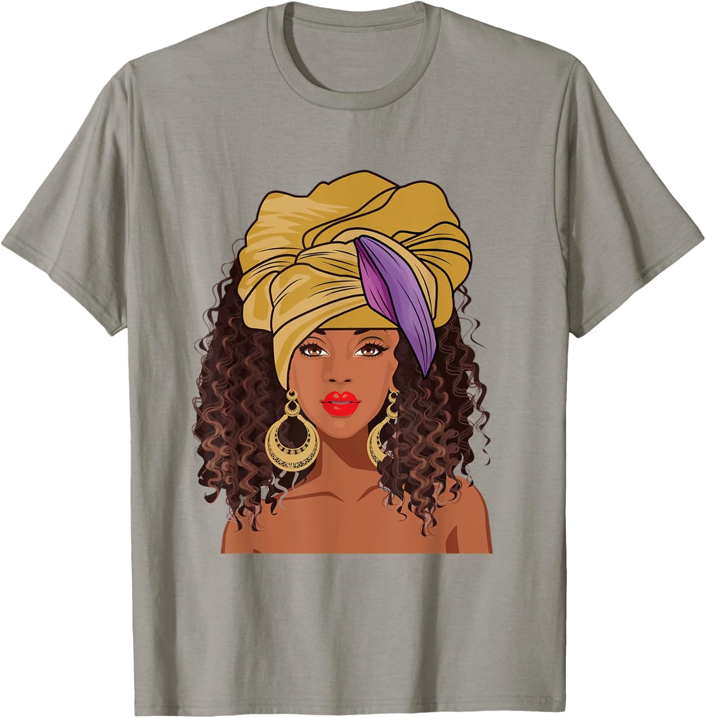 Black History Month African American apparel Afro Hair face T-Shirt - T-Shirt | Sand