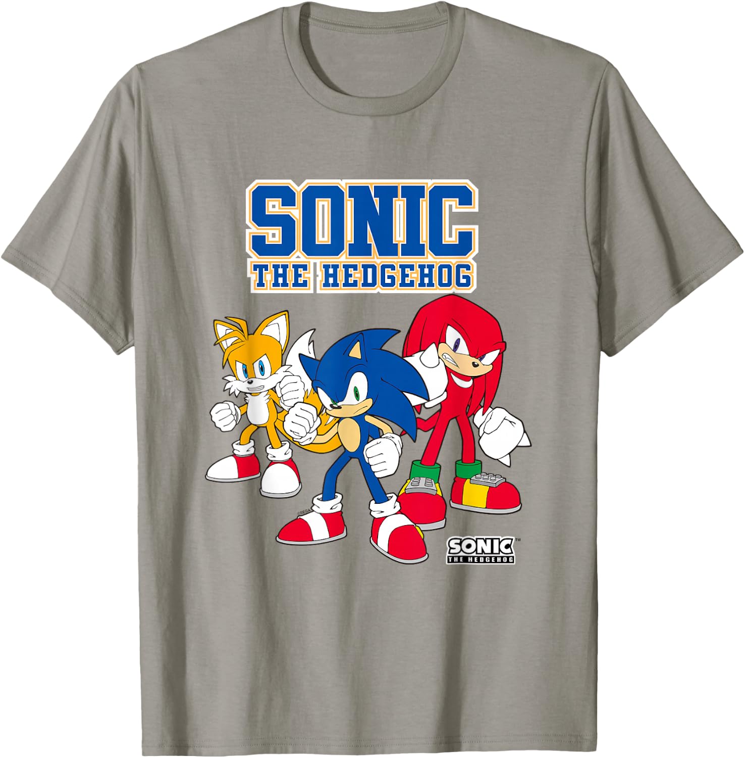 Sonic The Hedgehog Main Trio Heroic Poses Group Shot T-Shirt - T-Shirt | Sand