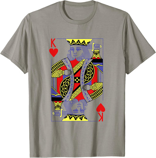 King of Hearts Royal Flush Costume Halloween Playing Cards T-Shirt - T-Shirt | Sand