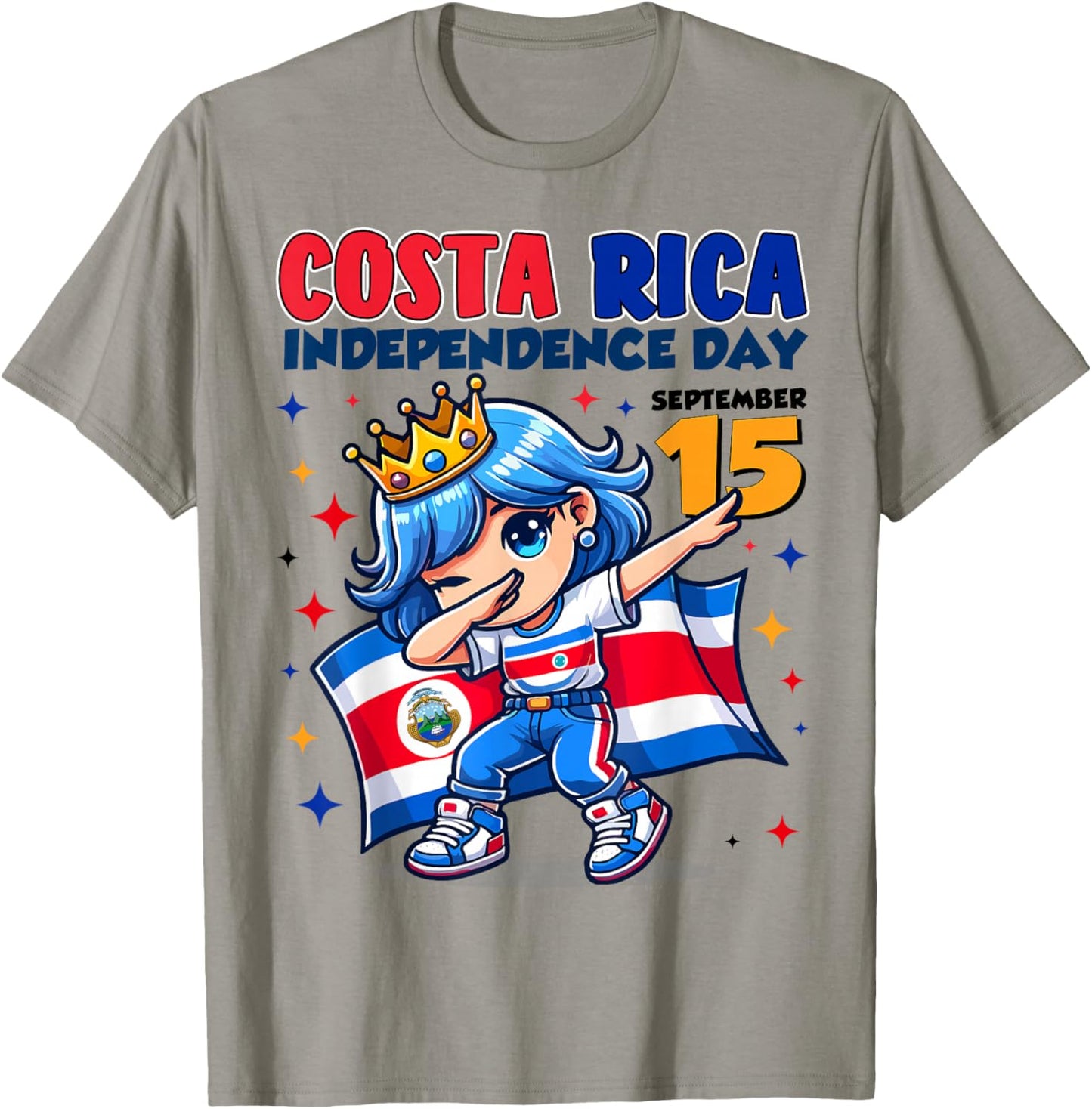Costa Rica Independence Day September 15 Celebration girls T-Shirt - T-Shirt | Sand