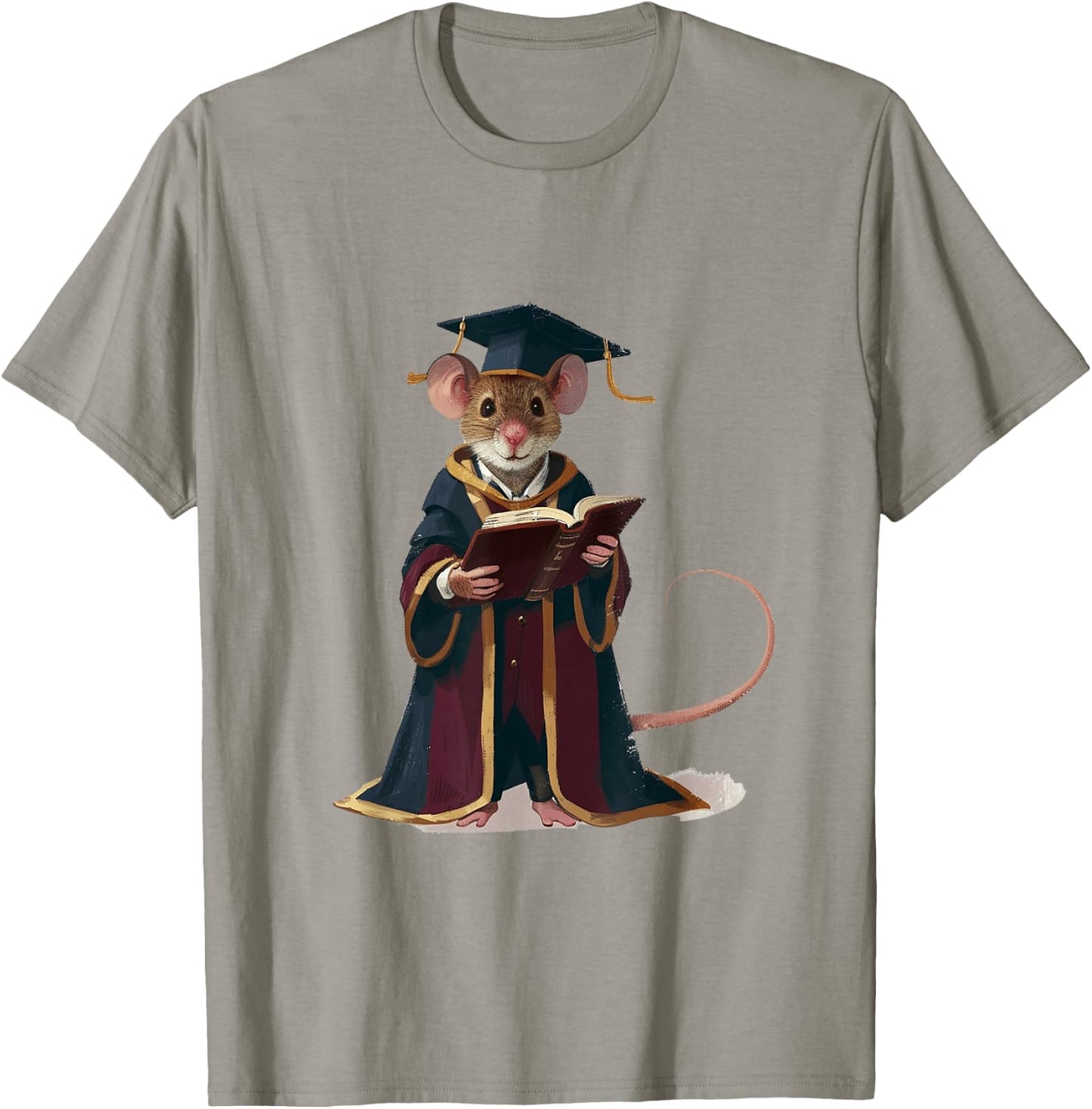 Cute Mouse Reading Book Graduation Gift T-Shirt - T-Shirt | Sand