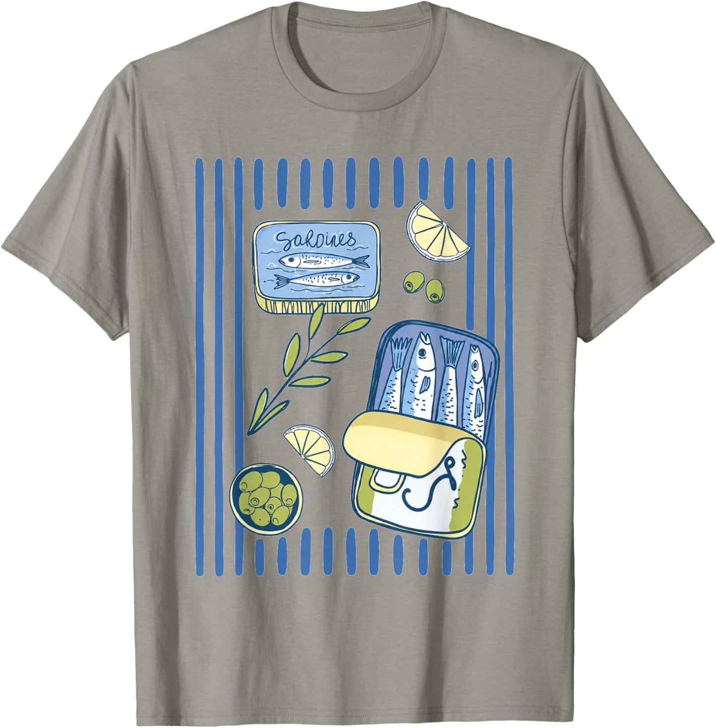 Retro Graphic Fish Sardines Tinned Summer Women Kid T-Shirt - T-Shirt | Sand