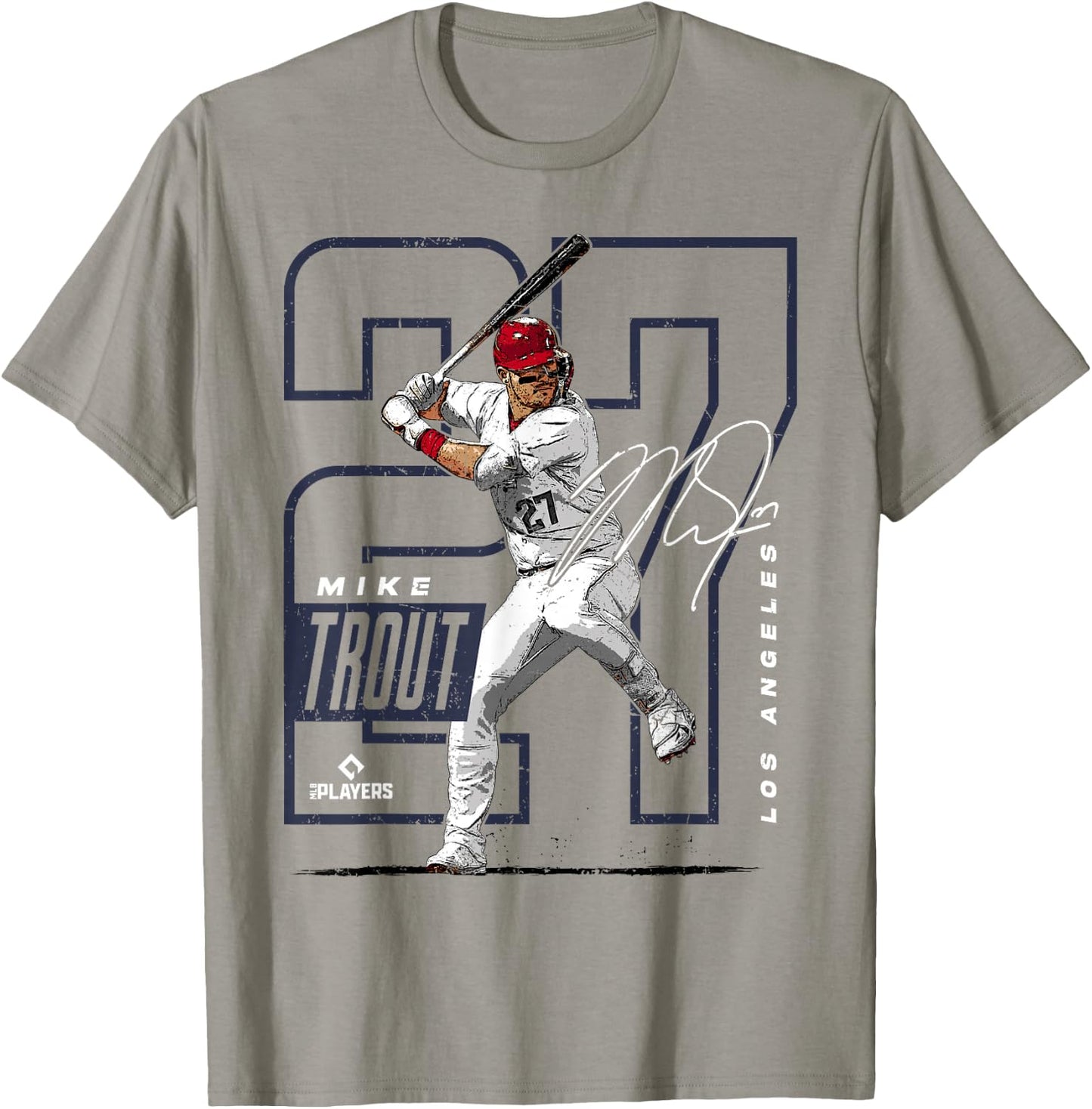 Mike Trout | Los Angeles Baseball MLB Players | MLBTRO4004 T-Shirt - T-Shirt | Sand