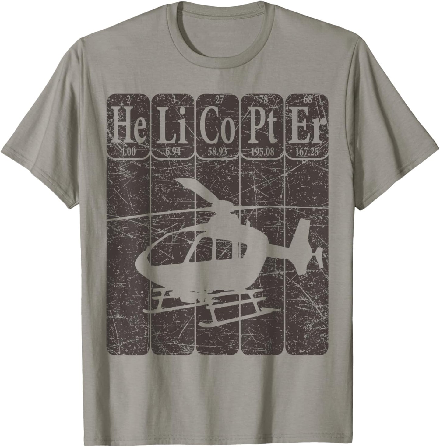 Helicopter Periodic Table Elements Aviation Helicopter Pilot T-Shirt - T-Shirt | Sand