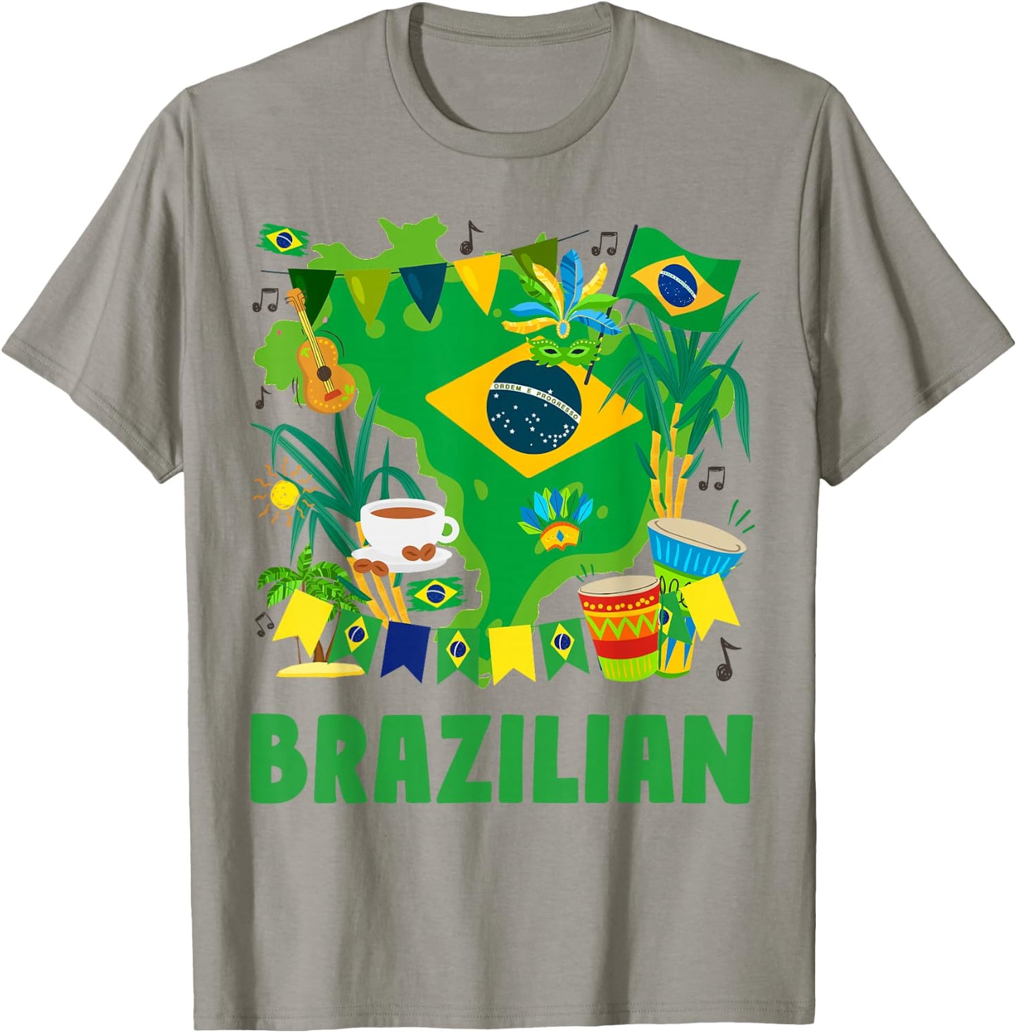 Brazil Flag Outfit Idea For Kids Brasil & Brazilian Flag T-Shirt - T-Shirt | Sand