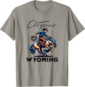 Cheyenne Wyoming Cowboys and Horse Frontier Days T-Shirt - T-Shirt | Sand