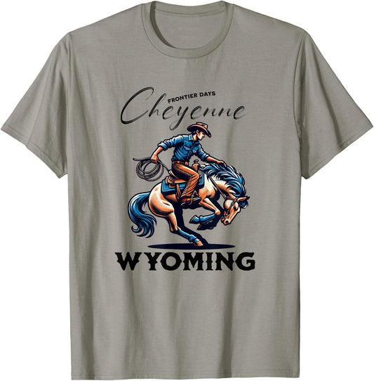 Cheyenne Wyoming Cowboys and Horse Frontier Days T-Shirt - T-Shirt | Sand