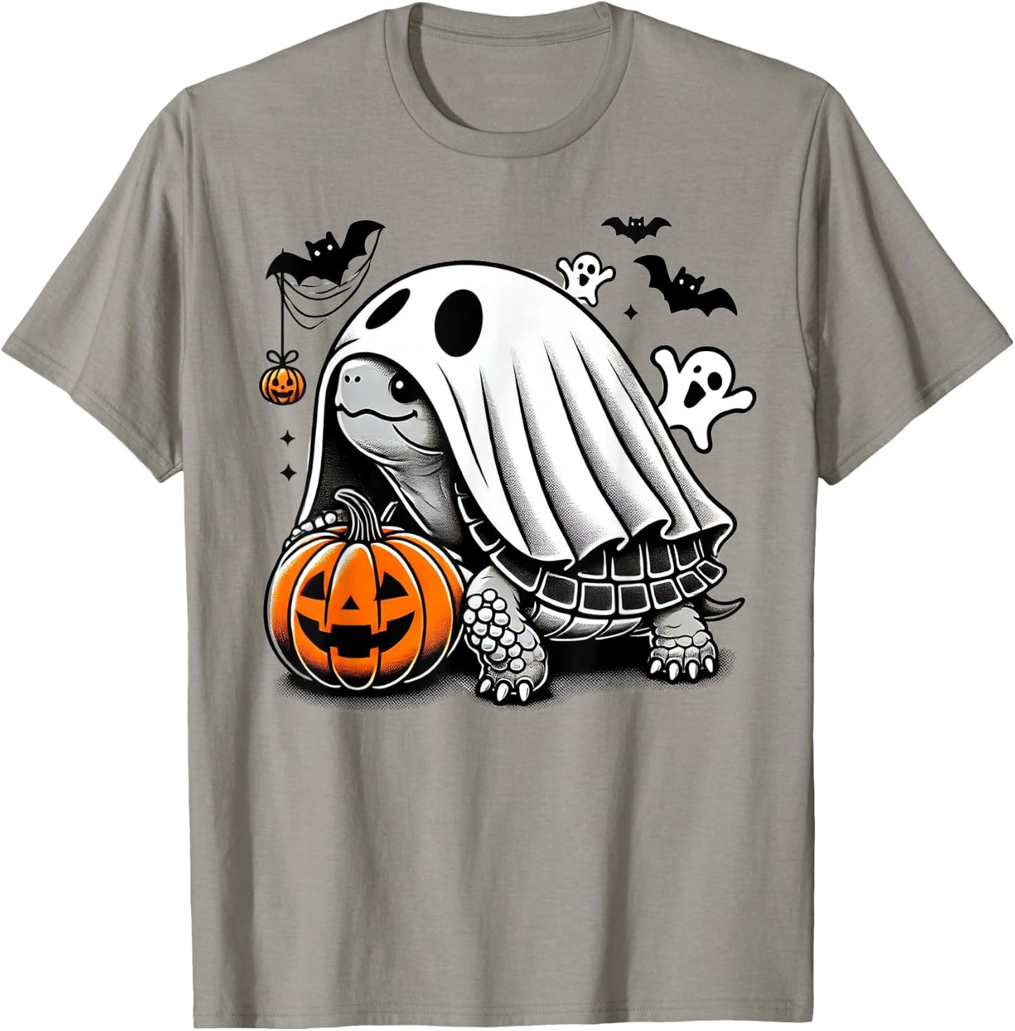 Halloween Turtle Ghost Pumpkin Costume Terrapin Tortoise T-Shirt - T-Shirt | Sand