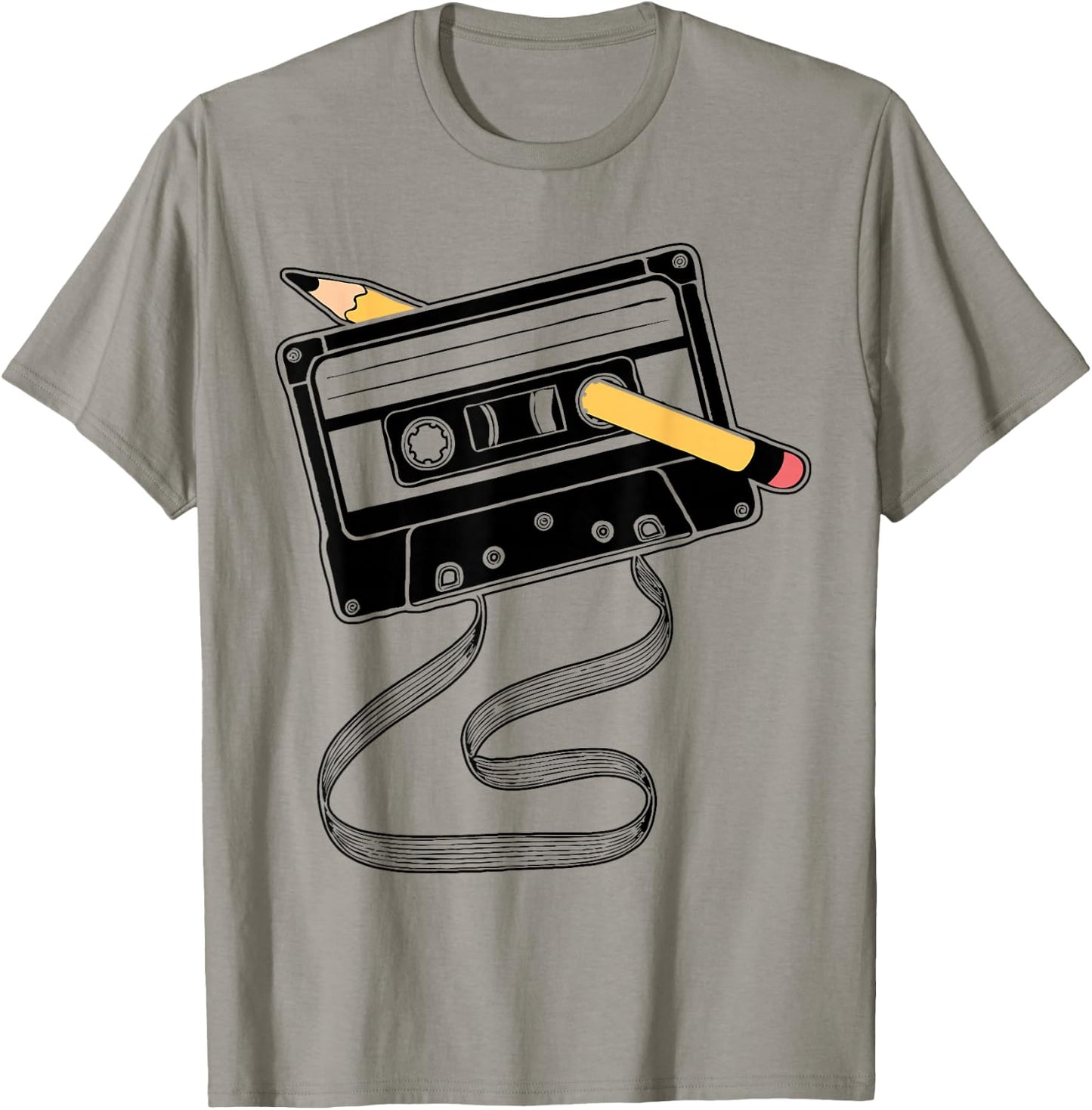 I'm This Old Cassette Tape Pencil T-Shirt - T-Shirt | Sand