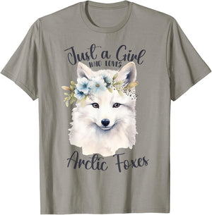 Just a Girl Who Loves Arctic Foxes for Girls Who Love Foxes T-Shirt - T-Shirt | Sand