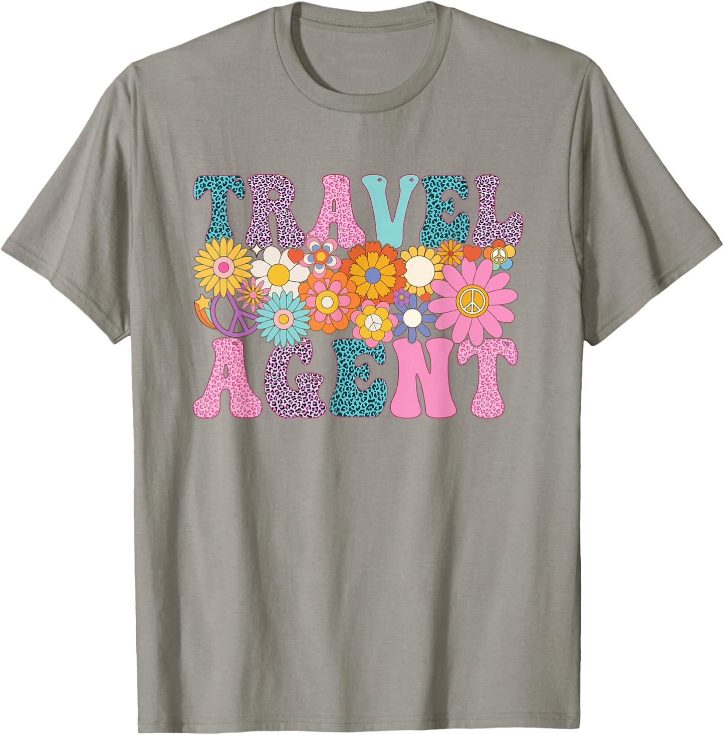 Travel Agent Week Groovy Leopard Appreciation Day T-Shirt - T-Shirt | Sand